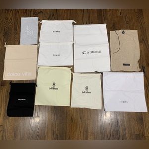 New Dust Bags Lot of 10 Multiple Brands (Frame, Reiss, Dolce Vita and more)